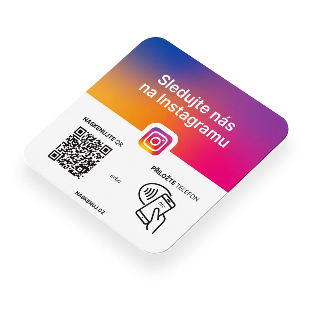 Instagram cedule s NFC čipem a QR kódem