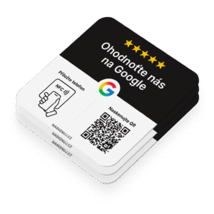 Hodnotící cedule Google s NFC čipem a QR kódem