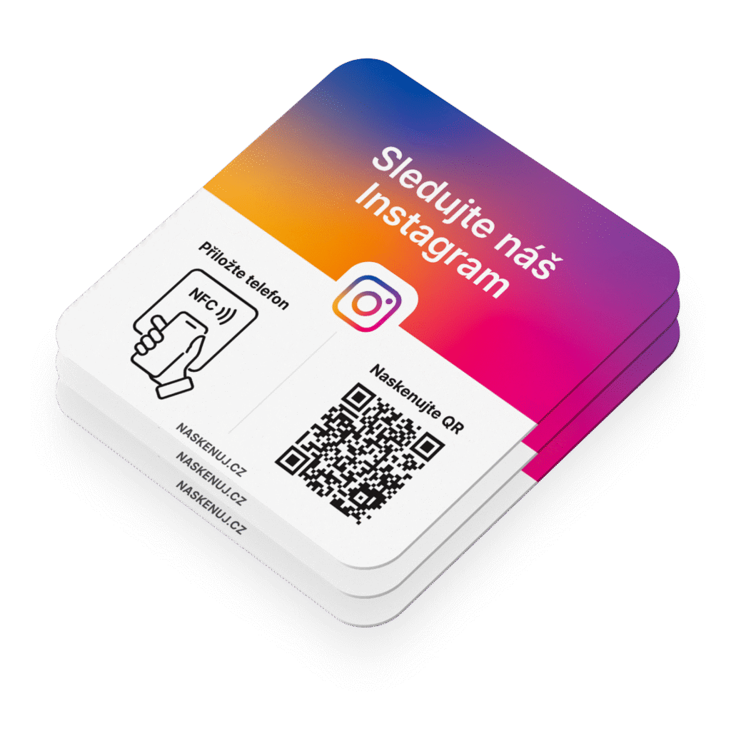 Instagram cedule s NFC čipem a QR kódem