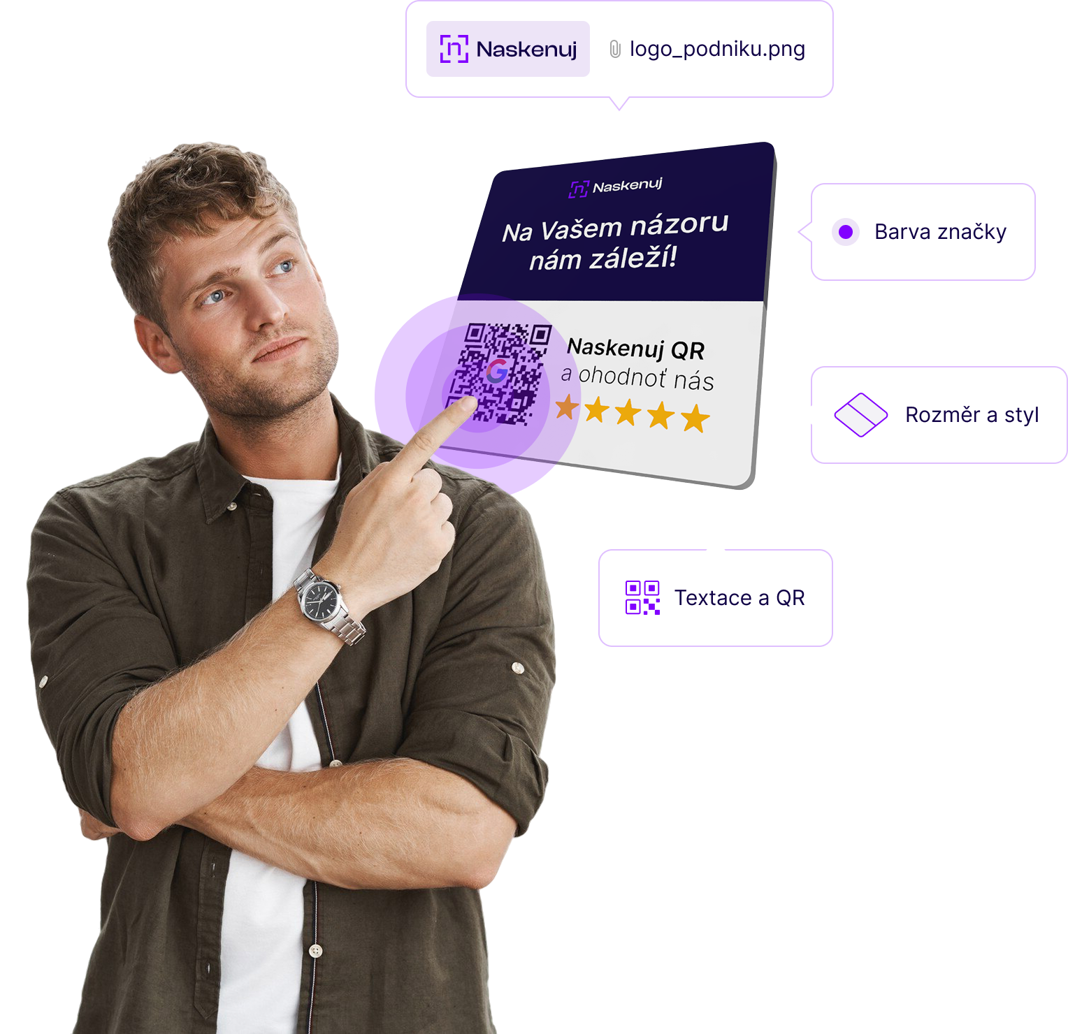 Zakázkové QR produkty Naskenuj.cz na míru firmám