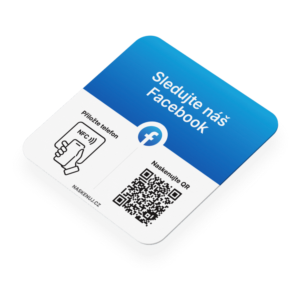 Facebook cedule s NFC čipem a QR kódem