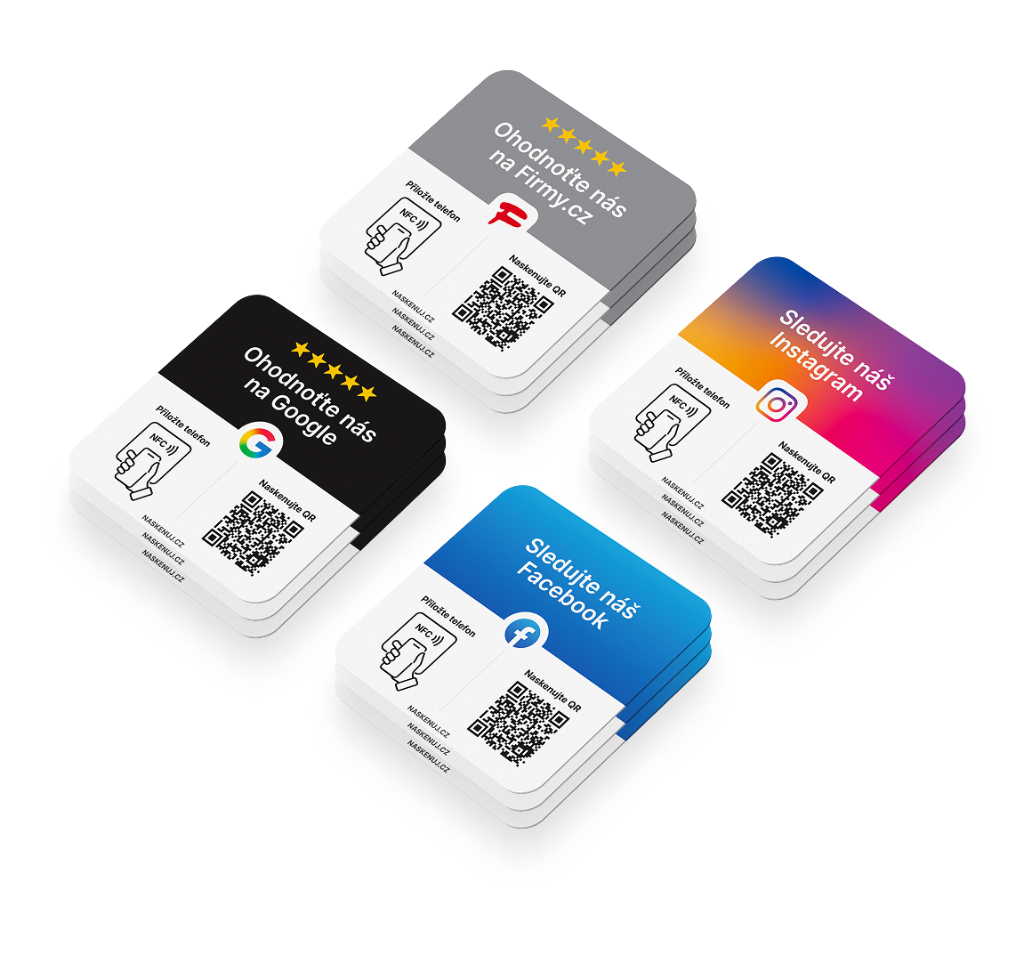 QR a NFC produkty Naskenuj.cz pro firmy